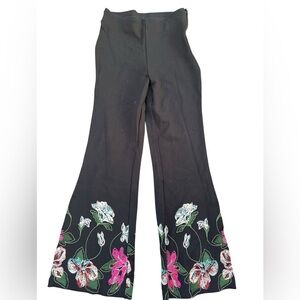 Rara Avis by Iris Apfel floral flare wide leg stretch pants XS